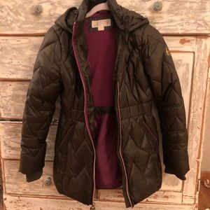 Michael Kors olive green puffer jacket